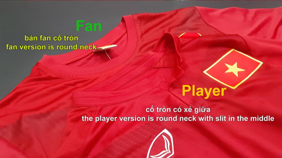 Khác nhau của bản player và fan áo Việt Nam 2016 home