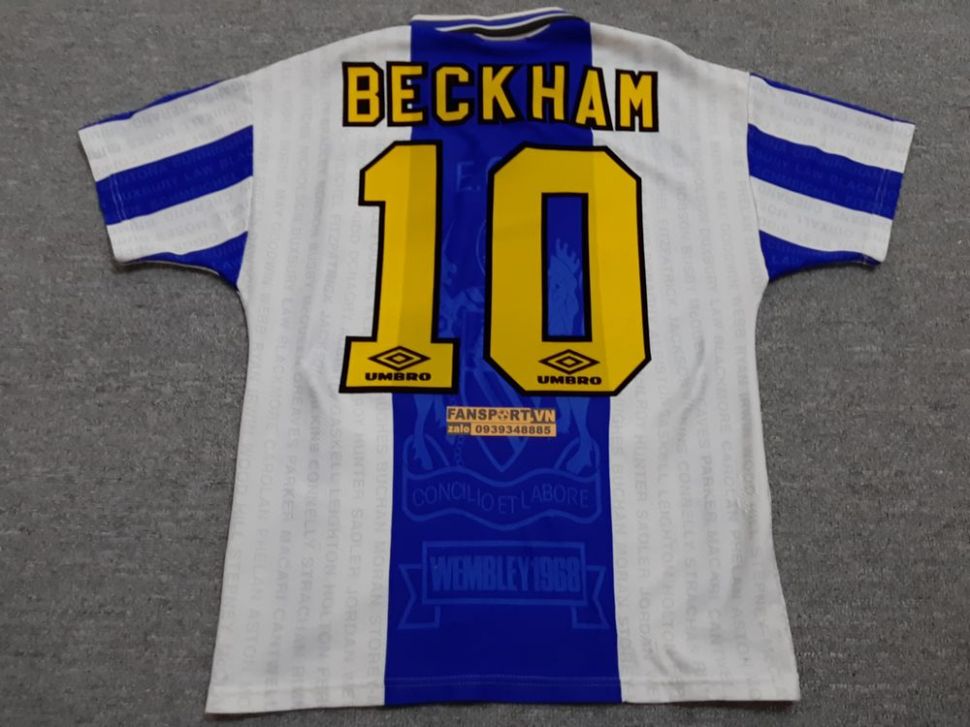 Áo đấu Beckham #10 Manchester United 1994-1997 third shirt jersey blue