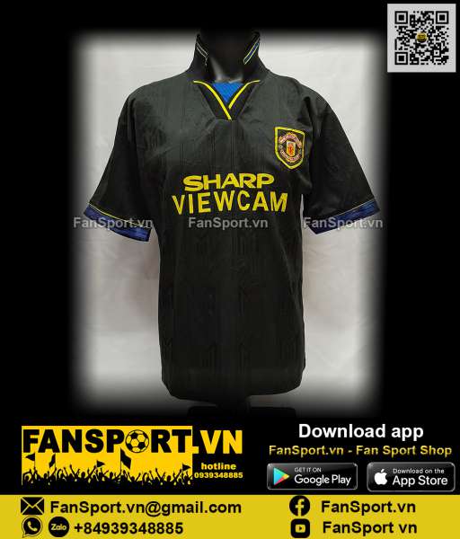 Áo đấu Manchester United 1993 1994 1995 away shirt jersey black