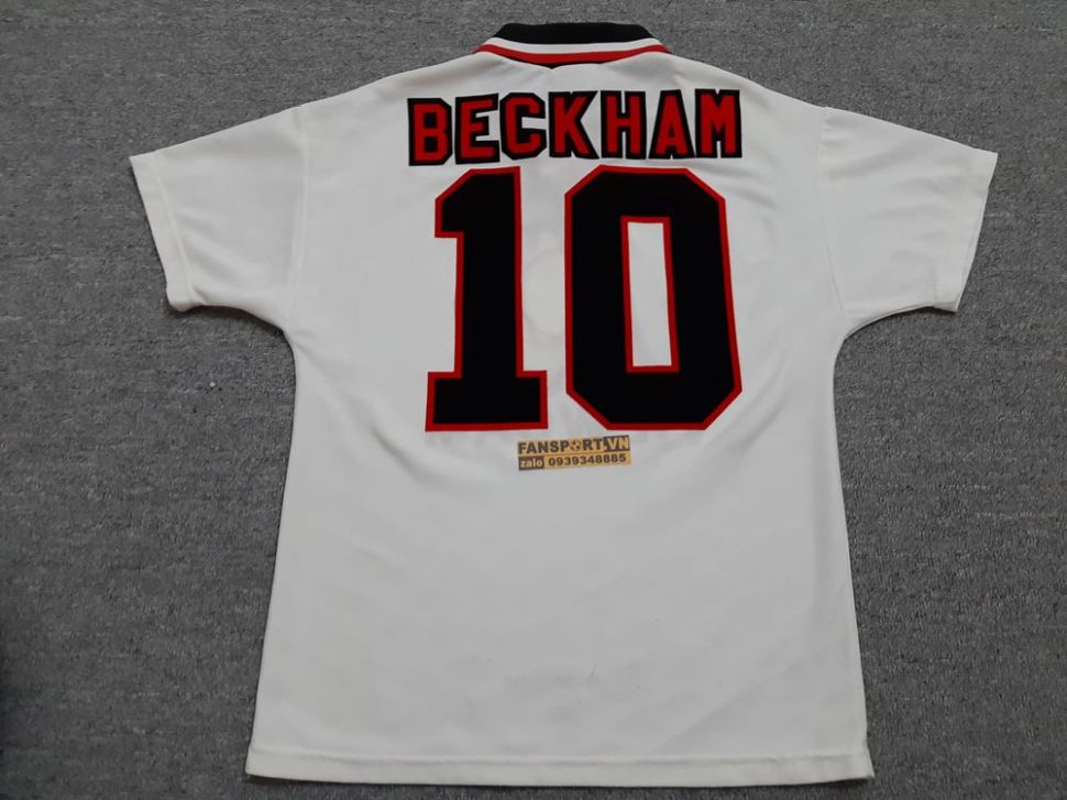 Áo đấu Beckham #10 Manchester United 1996-1997 away shirt jersey white
