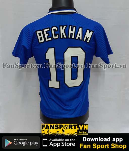 Áo đấu Beckham #10 Manchester United 1996-1998 third shirt jersey blue