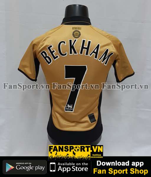 Áo đấu Beckham #7 Manchester United 2001-2002 away third shirt jersey