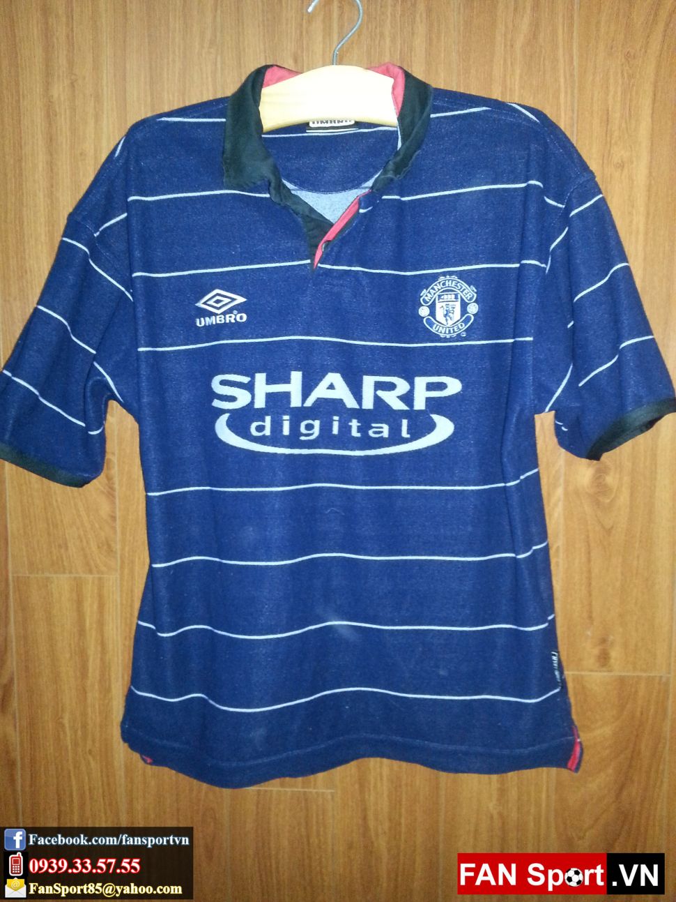 Áo đấu Manchester United 1999-2000 away shirt jersey blue