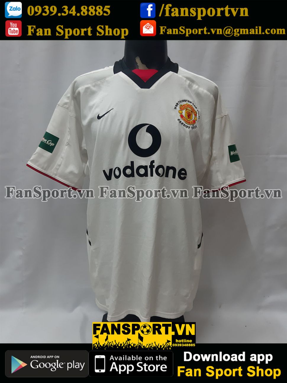 Áo đấu Manchester United Worthington League Cup Final 2003 shirt 2002