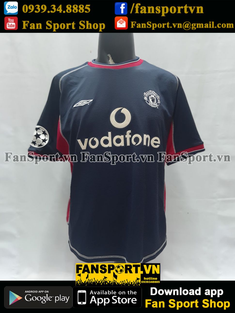 Áo đấu Scholes #18 Manchester United 2000-2001 third shirt jersey blue