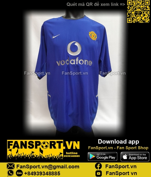 Áo Giggs 11 Manchester United 2002-2003 third shirt jersey blue 184955