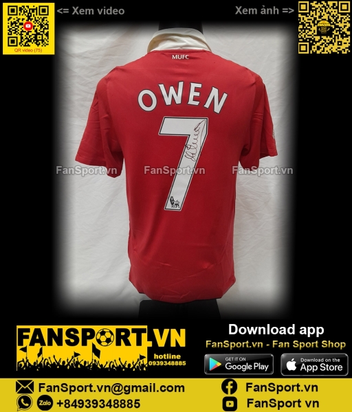 Áo chữ ký Michael Owen 7 Manchester United 2010-2011 home shirt signed