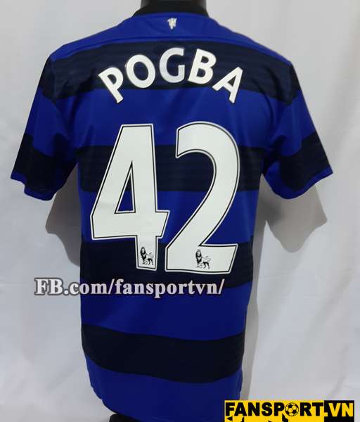 Áo đấu Pogba #42 Manchester United 2011-2012 away shirt jersey blue