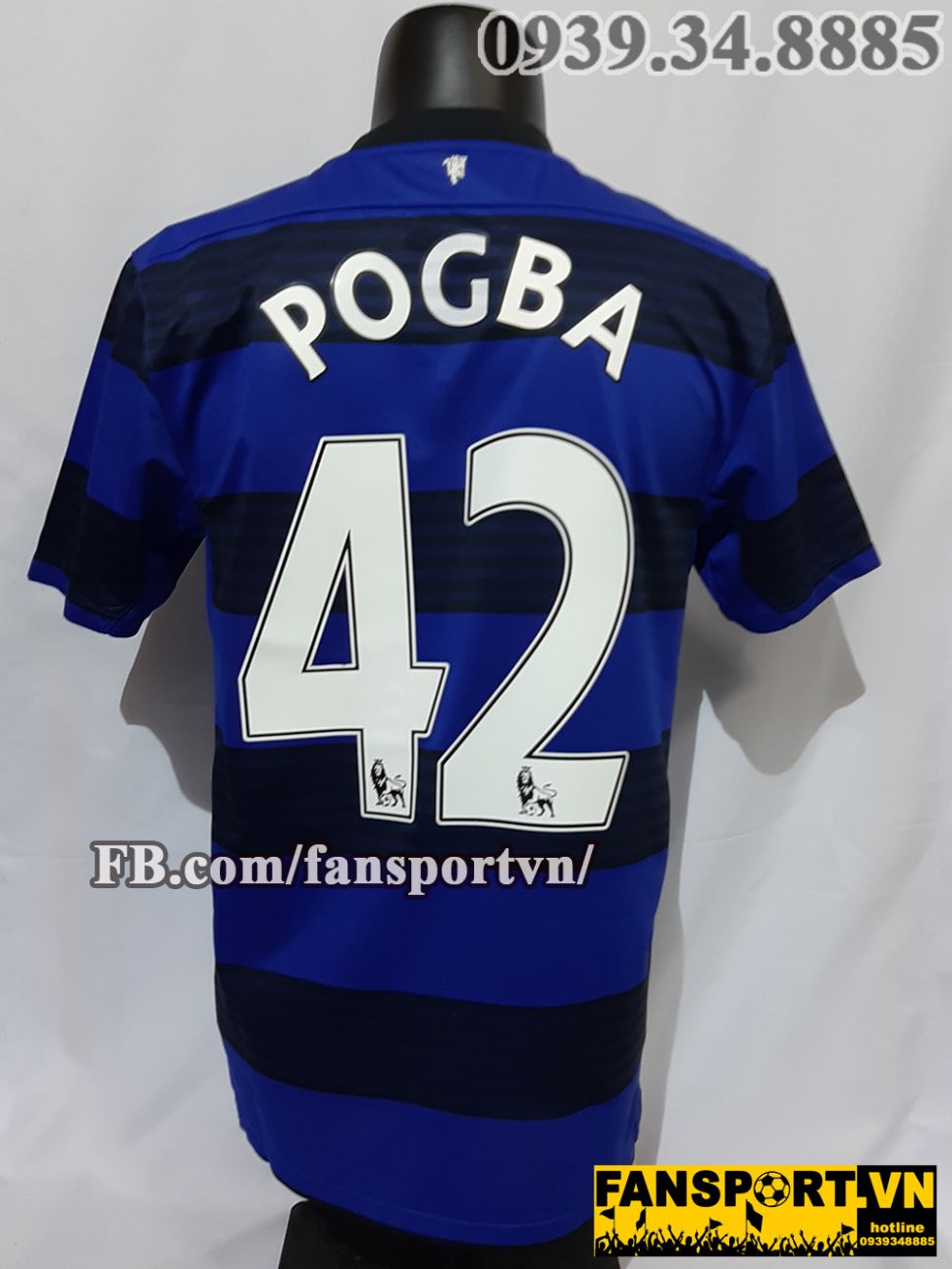 Áo đấu Pogba #42 Manchester United 2011-2012 away shirt jersey blue