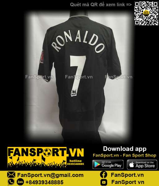 Áo đấu Ronaldo 7 Manchester United FA Cup Final 2005 away shirt black
