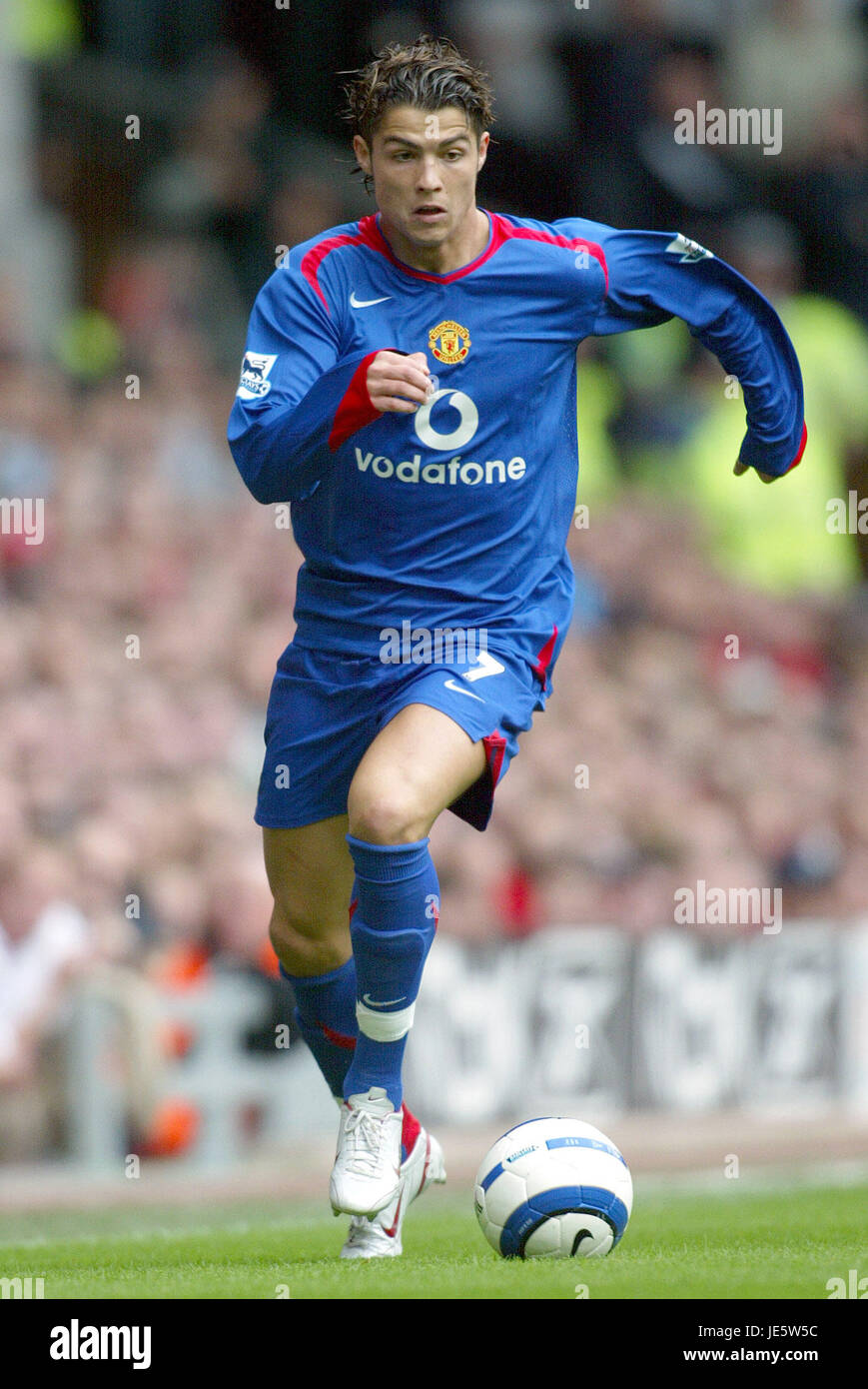 Áo Ronaldo 7 Manchester United 2005-2006 away shirt jersey blue 195597