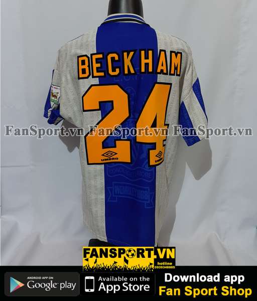Áo đấu Beckham #24 Manchester United 1994-1997 third shirt jersey blue