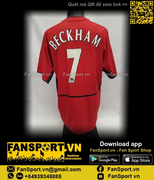 Áo đấu Beckham 7 Manchester United 2002-2004 home shirt jersey red