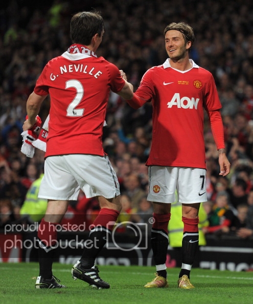 Áo đấu Beckham #7 Manchester United 2010-2011 Testimonial Neville red