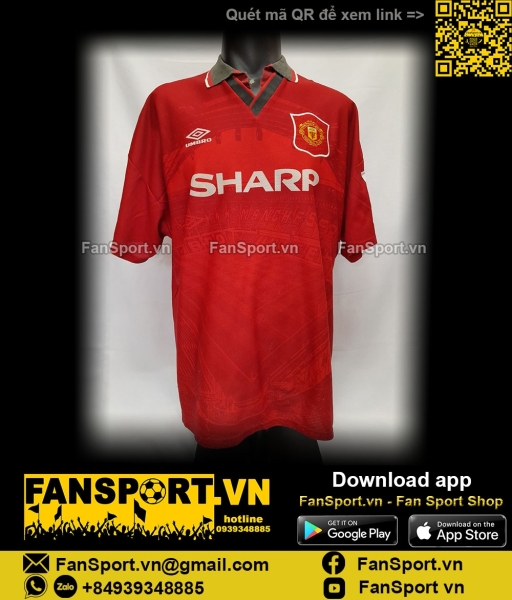 Áo Cantona 7 Charity Shield Manchester United 1994 shirt 1995 1996 red