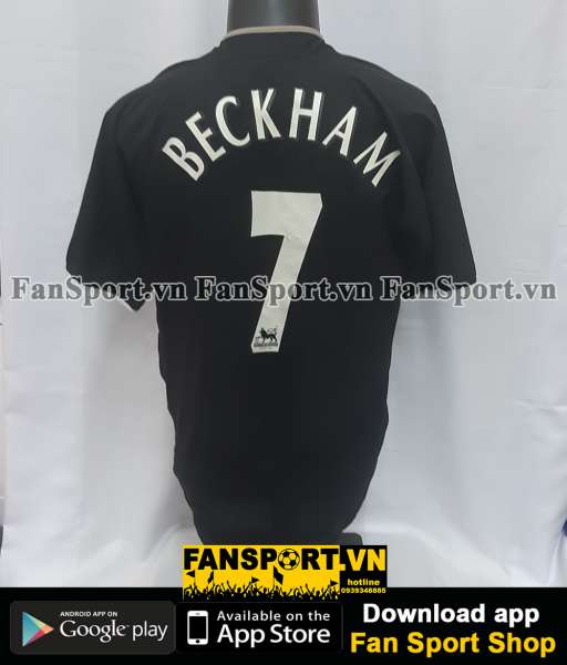 Áo đấu Beckham #7 Manchester United 2003-2005 away shirt jersey black