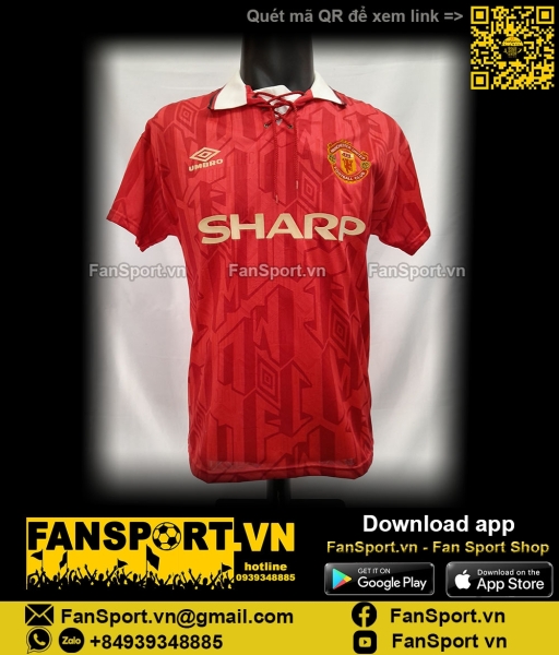 Áo đấu Cantona 7 Manchester United 1992-1994 home shirt jersey red