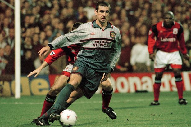 Áo đấu Cantona 7 Manchester United 1995-1996 away shirt jersey grey