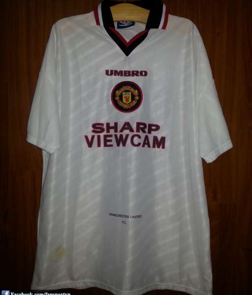 Áo đấu Cantona #7 Manchester United 1996-1998 away shirt jersey white