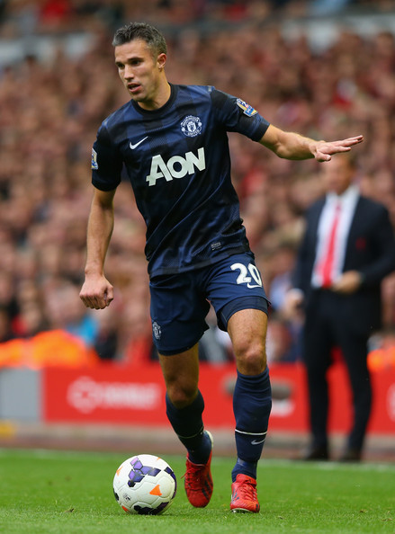 Áo đấu Persie #20 Manchester United 2013-2014 away shirt jersey blue