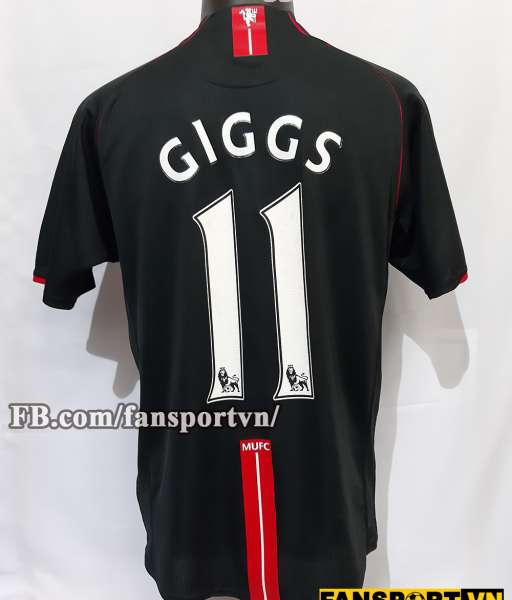 Áo đấu Giggs #11 Manchester United 2007-2008 away shirt jersey black