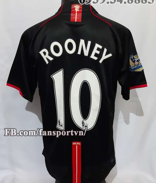 Áo đấu Rooney #10 Manchester United 2007-2008 away shirt jersey black