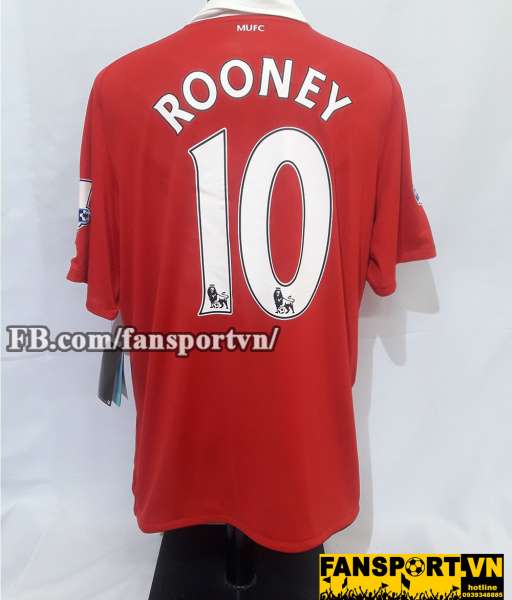 Áo đấu Rooney #10 Manchester United 2010-2011 home shirt jersey red