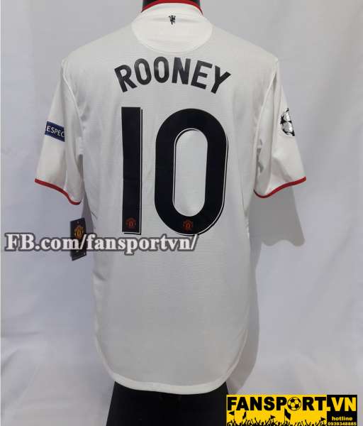 Áo đấu Rooney #10 Manchester United 2012-2014 away shirt jersey white