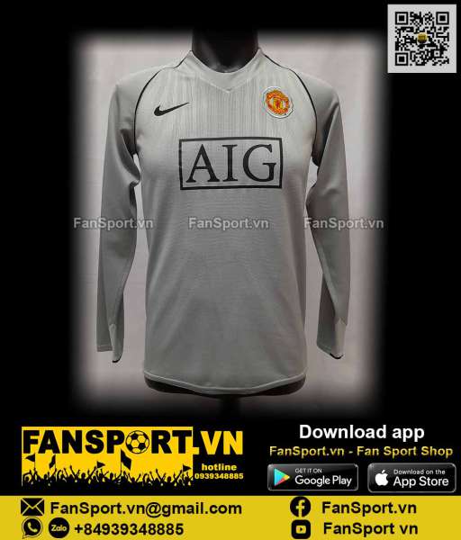 Áo GK Manchester United 2007-2008 third goalkeeper shirt jersey grey