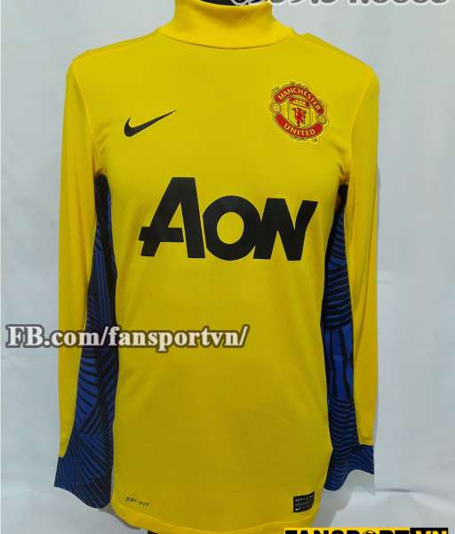 Áo De Gea #1 Manchester United 2011-2012 away goalkeeper shirt yellow