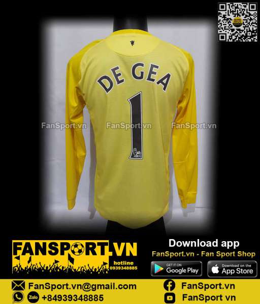 Áo De Gea 1 Manchester United 2013-2014 away goalkeeper shirt yellow
