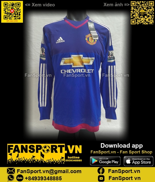 Áo De Gea Manchester United 2015-2016 third goalkeeper shirt blue gk