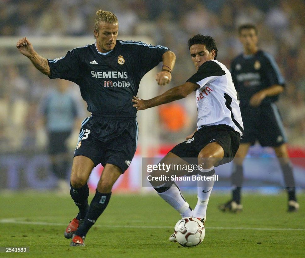 Áo đấu Beckham 23 Real Madrid 2003-2004 away shirt jersey grey Adidas