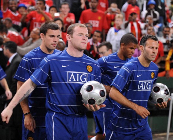 Áo tập Manchester United 2008-2009 training pre match shirt blue