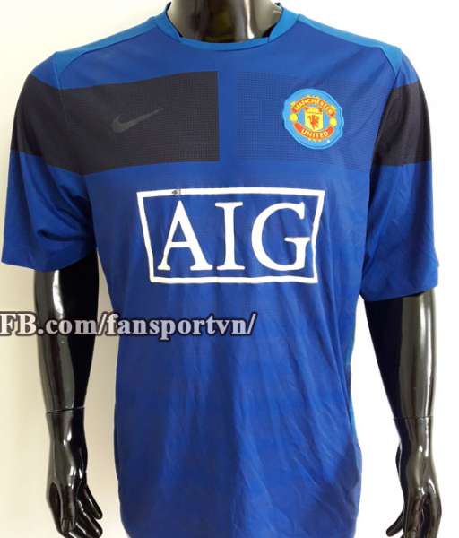 Áo tập Manchester United 2009-2010 training shirt jersey blue