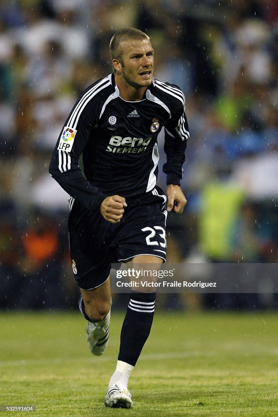 Áo đấu Beckham 23 Real Madrid 2006-2007 away shirt jersey black 060819