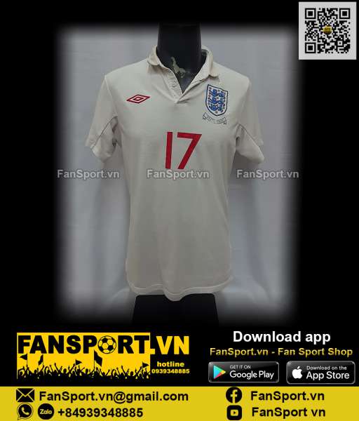 Áo đấu Beckham 17 England 2009-2010 home shirt jersey white Umbro
