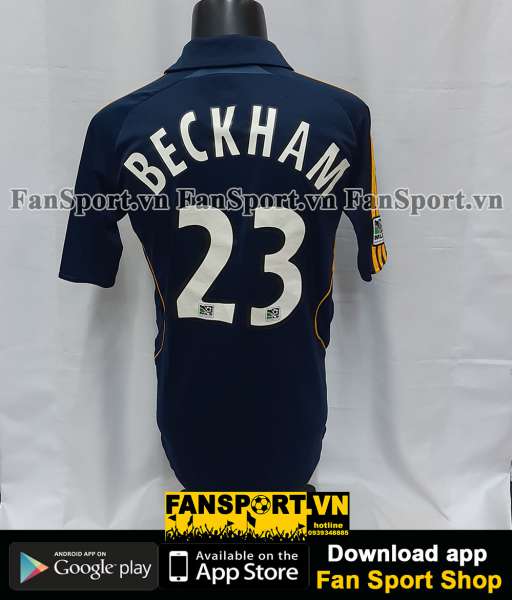 Áo đấu Beckham #23 Galaxy 2007-2008 away shirt jersey blue