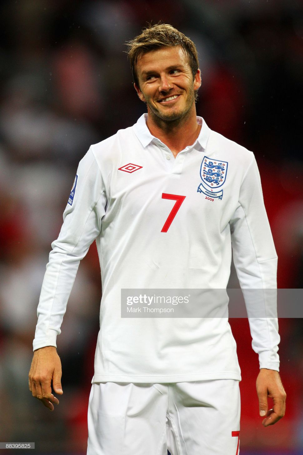 Áo đấu David Beckham 7 England 2009-2010 home shirt jersey white Umbro