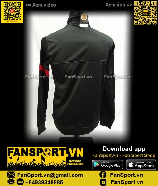 Áo khoác Manchester United 2012-2013 đen jacket shirt jersey black