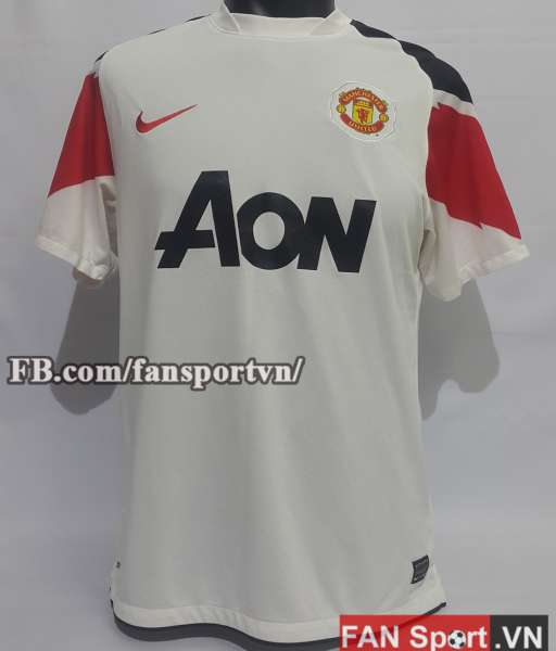 Áo đấu Manchester United 2010-2012 away third shirt jersey white