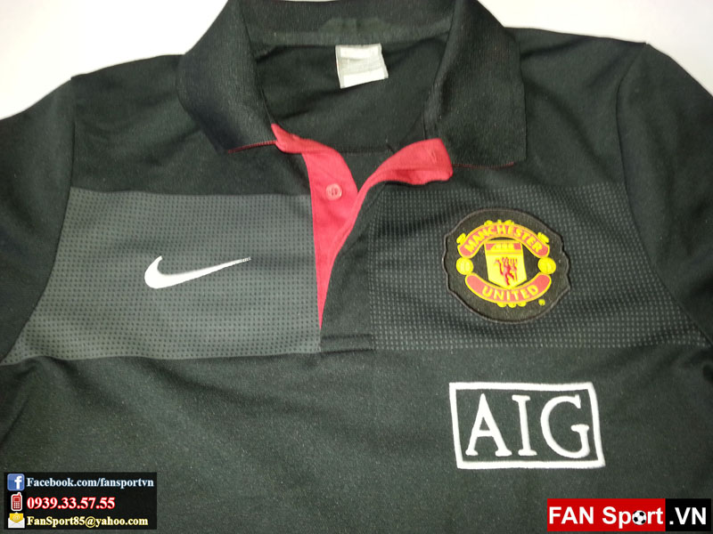 Áo polo Manchester United 2009-2010 đen shirt black