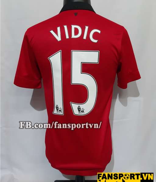 Áo đấu Vidic #15 Manchester United 2013-2014 home shirt jersey red