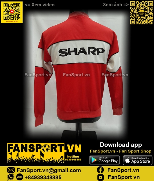 Áo khoác Manchester United 1985 retro red jacket anthem
