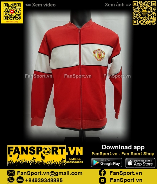 Áo khoác Manchester United 1985 retro red jacket anthem