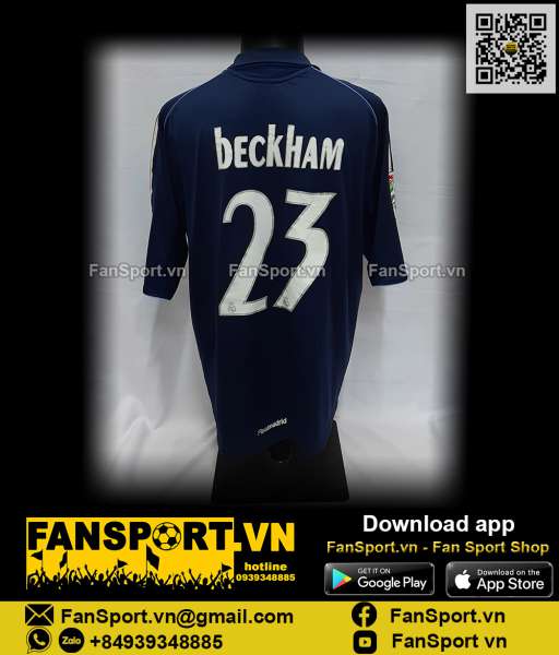 Áo đấu Beckham 23 Real Madrid 2005-2006 away shirt jersey 109856