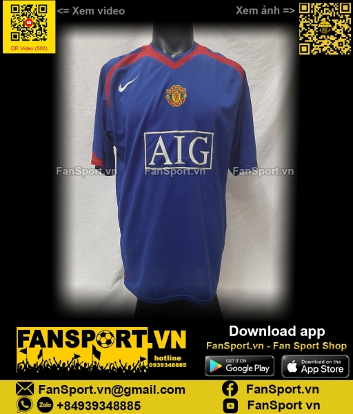 Áo đấu Manchester United 2006-2007 third shirt jersey blue