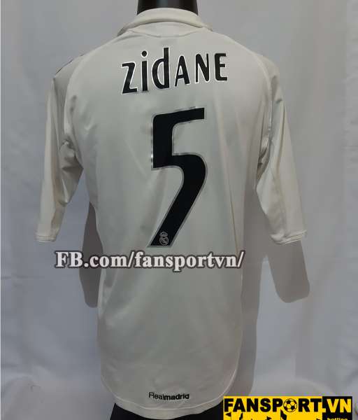 Áo đấu Zidane #5 Real Madrid 2005-2006 home shirt jersey white