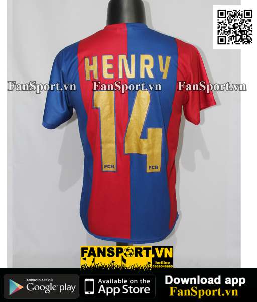 Áo đấu Henry #14 Barcelona 2006-2007 home shirt jersey red blue
