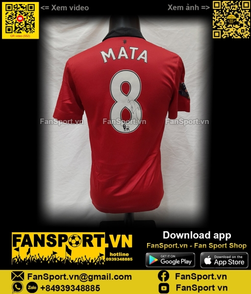 Áo chữ ký Mata #8 Manchester United 2013-2014 home shirt jersey red